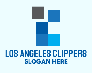 Program - Blue Square Pixel logo design