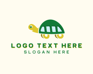 Slow - Turtle Bus Gears logo design