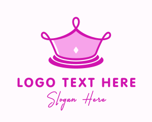 Pageant - Pink Princess Crown logo design