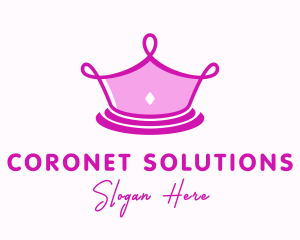 Pink Princess Crown logo design