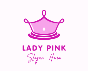 Pink Princess Crown logo design