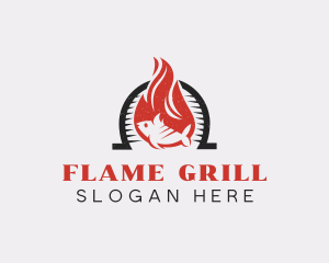 Flaming Fish Grill logo design