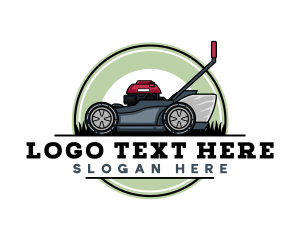 Nature - Grass Lawn Mower logo design