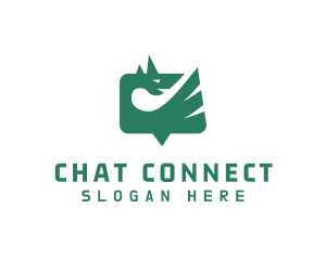 Chat - Dragon Chat App logo design