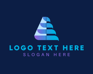 Stripe - Creative Triangle Letter A logo design