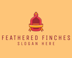 Red Alcohol Bottle Flask logo design