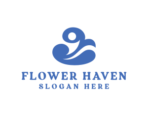 Wave Flower Ecology logo design