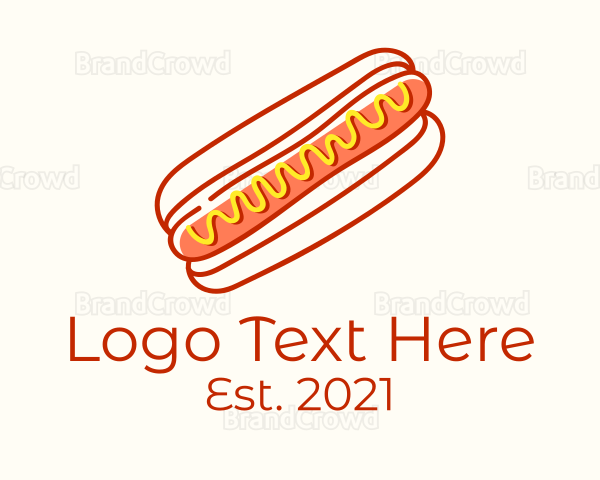 Cafeteria Hotdog Doodle Logo