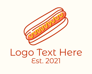 Mustard - Cafeteria Hotdog Doodle logo design