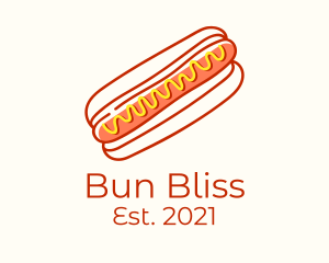 Buns - Cafeteria Hotdog Doodle logo design