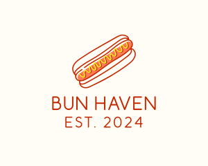 Buns - Cafeteria Hot Dog Doodle logo design