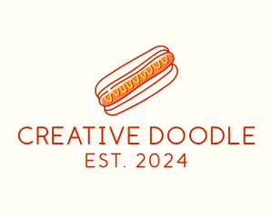 Cafeteria Hot Dog Doodle  logo design