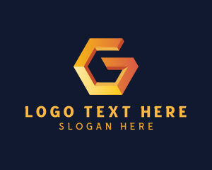 Financial - 3D Geometric Hexagon Business Letter G logo design