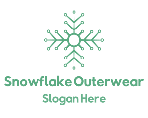 Green Circuit Snowflake logo design