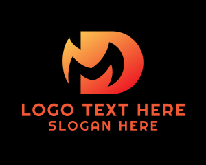 Letter Md - Fiery Gradient Business logo design