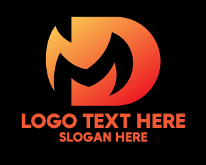 Fiery - Fiery Orange Letter M logo design
