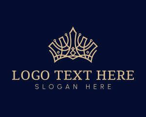 Tiara - Golden Royal Crown logo design