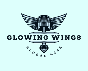 Wing Piston Engine logo design