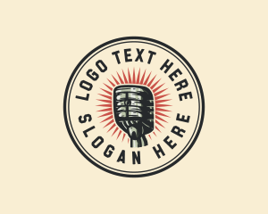 Vintage - Retro Radio Microphone logo design