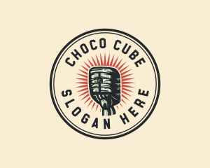 Singer - Retro Radio Microphone logo design