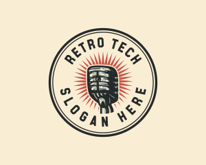 Retro Radio Microphone logo design