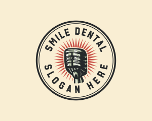 Singer - Retro Radio Microphone logo design