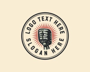 News - Retro Radio Microphone logo design