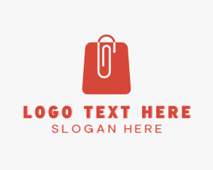 School - Paper Clip Shopping logo design