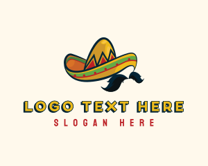 Mexican - Mustache Mexican Hat logo design