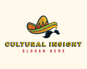 Mustache Mexican Hat logo design