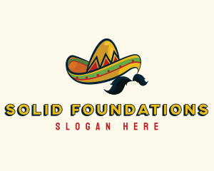 Celebration - Mustache Mexican Hat logo design