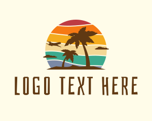 Vacation - Vacation Beach Sunset logo design