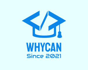 Distance Learning - Graduation Cap Code logo design