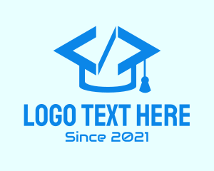 Coding - Graduation Cap Code logo design
