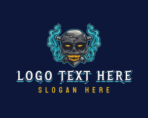 Character - Vaping Skull Gamer logo design