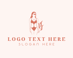 Waxing Hair Removal - Sexy Swimsuit Model logo design