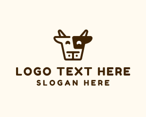 Cow - Dairy Cow Head logo design