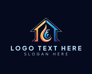 Solar - Hot Cold House Thermal logo design
