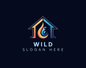Temperature - Hot Cold House Thermal logo design