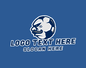 Football Team - Soccer Ball Mustache logo design