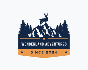 Forest Mountain Stag logo design