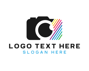 Camera Rental - Multicolor Optical Camera logo design