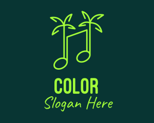 Island - Neon Tropical Music logo design