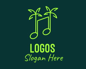 Island - Neon Tropical Music logo design