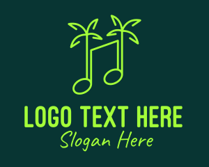 Music Player - Neon Tropical Music logo design