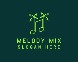 Playlist - Neon Tropical Music logo design