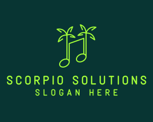 Neon Tropical Music logo design