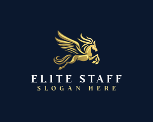 Luxury Flying Pegasus logo design