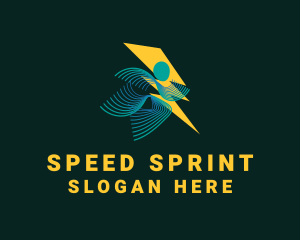 Runner - Lightning Runner Motion logo design