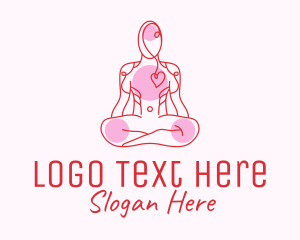 Meditation - Wellness Yoga Heart Care logo design